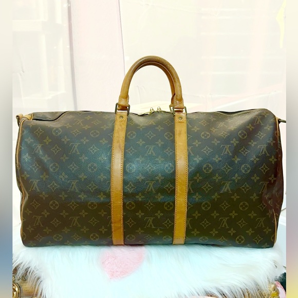 LOW START- Louis Vuitton Monogram Keep All Bandouliere 55 Bag - Picture 1 of 12